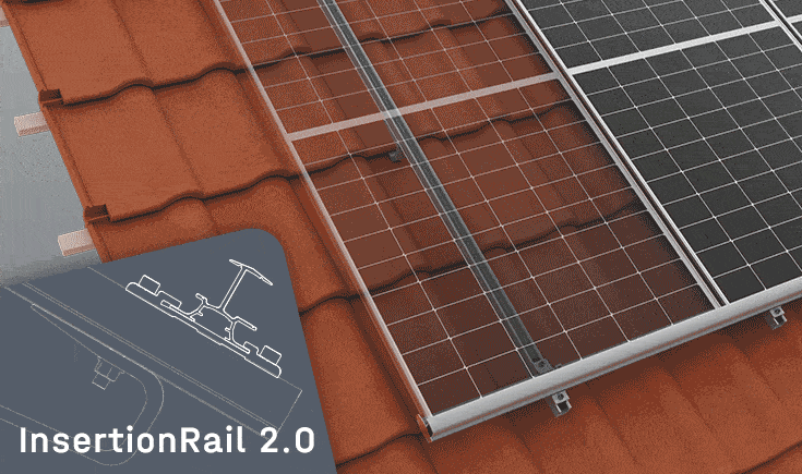 Einlegesystem mit InsertionRail 2.0 auf Ziegeldach, Trapezblech und Wellfaserzement
