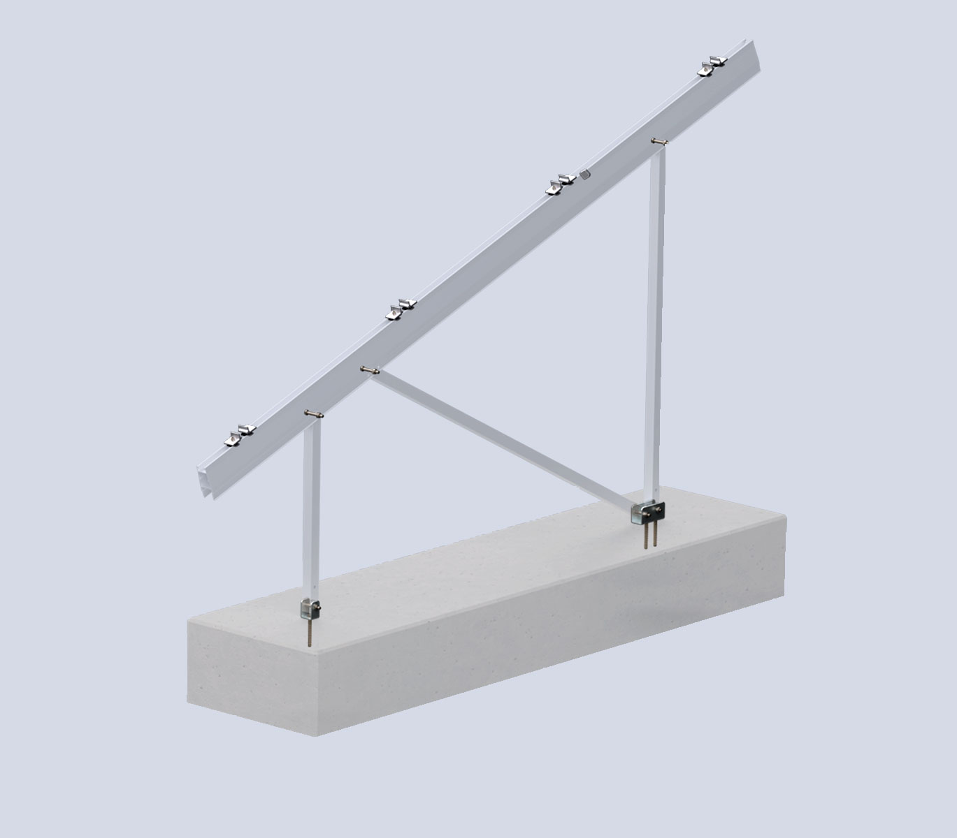 N-Rack Base Kit Stütze mit Anbindung an Betonfundamente