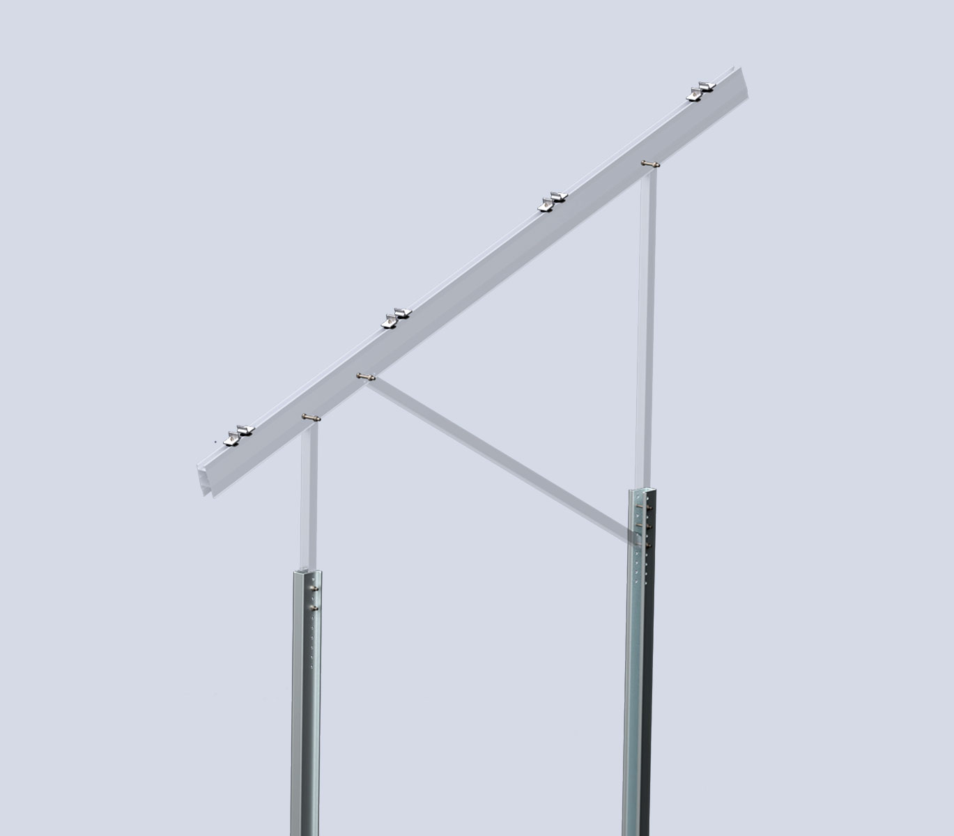 N-Rack Base Kit Stütze mit Anbindung an Rammfundamenten